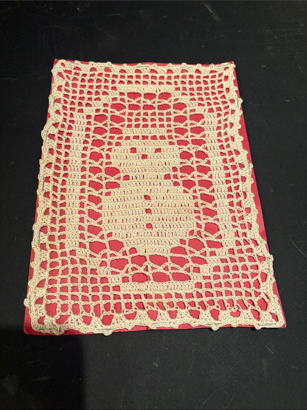 Handmade Cream Crochet Snowman Doily